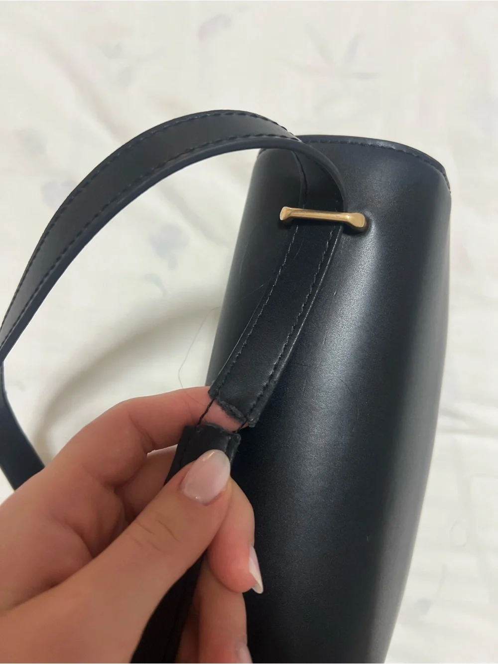 Tory Burch Eleanor Black Leather Crossbody with Gold Emblem